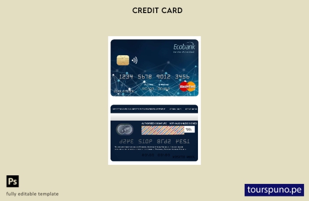 lista para imprimir la plantilla mastercard del banco Ecobank de la República Ce